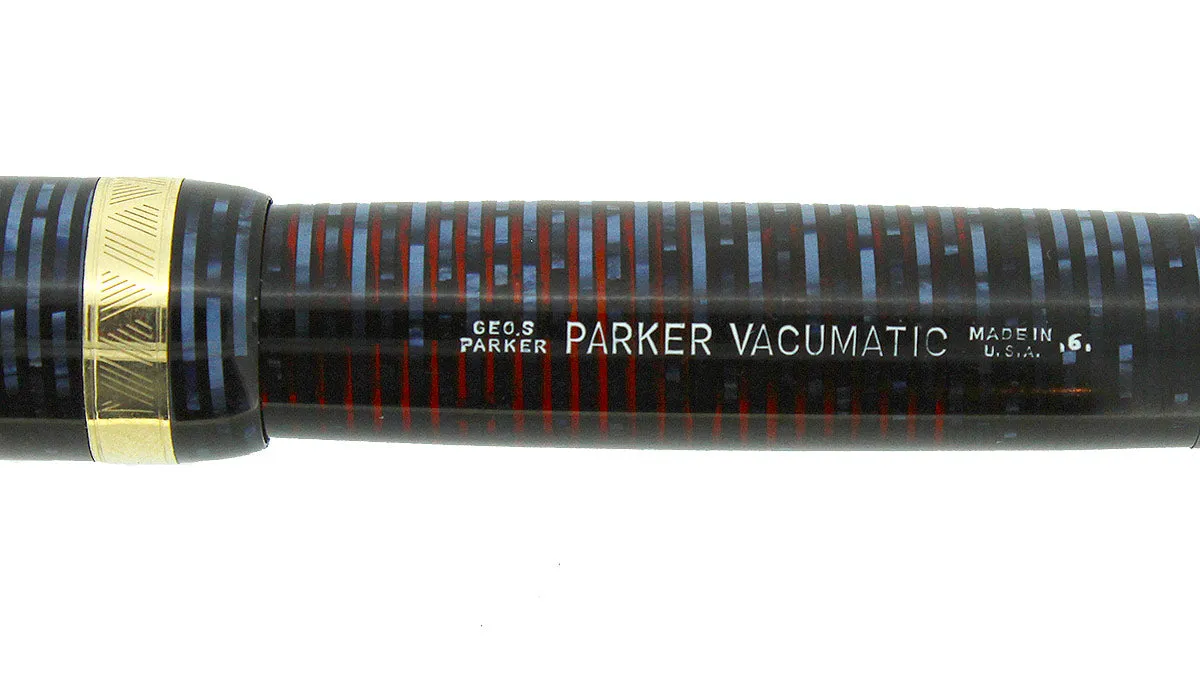 1946 PARKER AZURE PEARL VACUMATIC MAJOR FOUNTAIN PEN GORGEOUS COLOR RESTORED