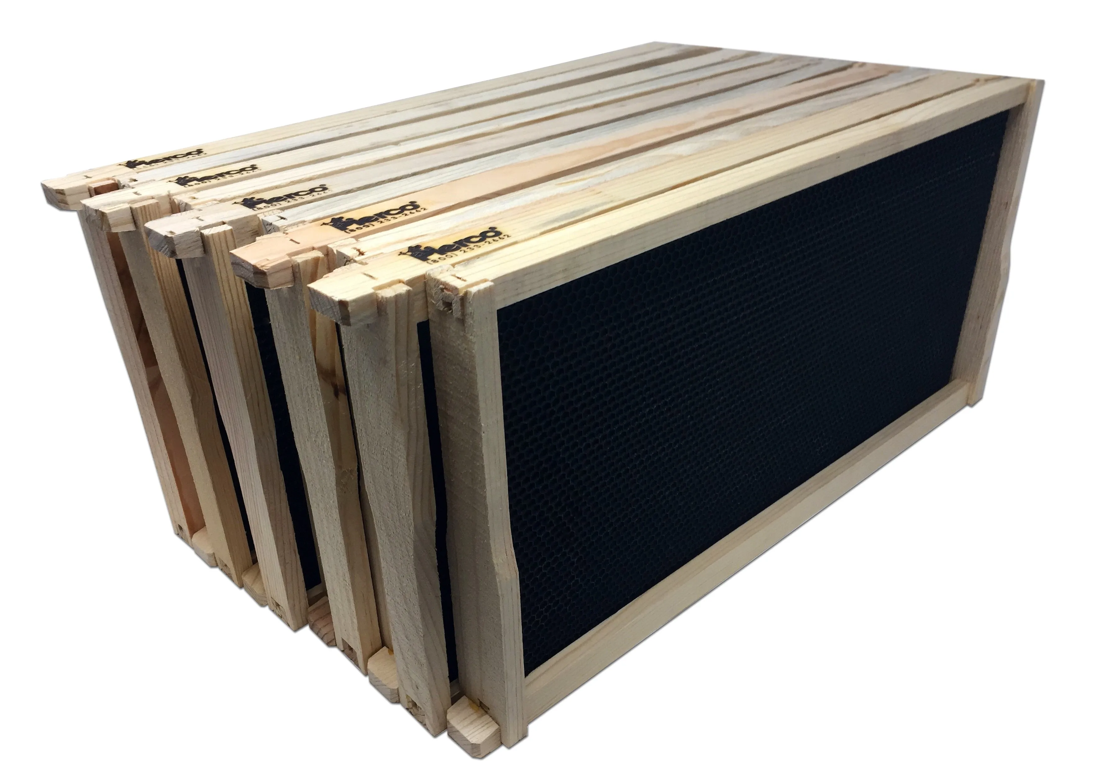 9 1/8" Deep Wood Frame Black Foundation - 10 pack - DOUBLE WAX