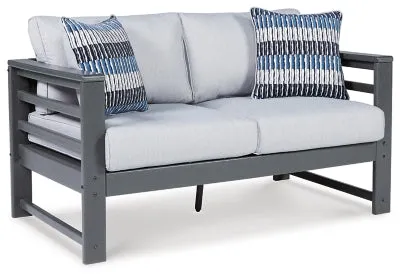 Amora Outdoor Sofa and Loveseat with Coffee Table and 2 End Tables