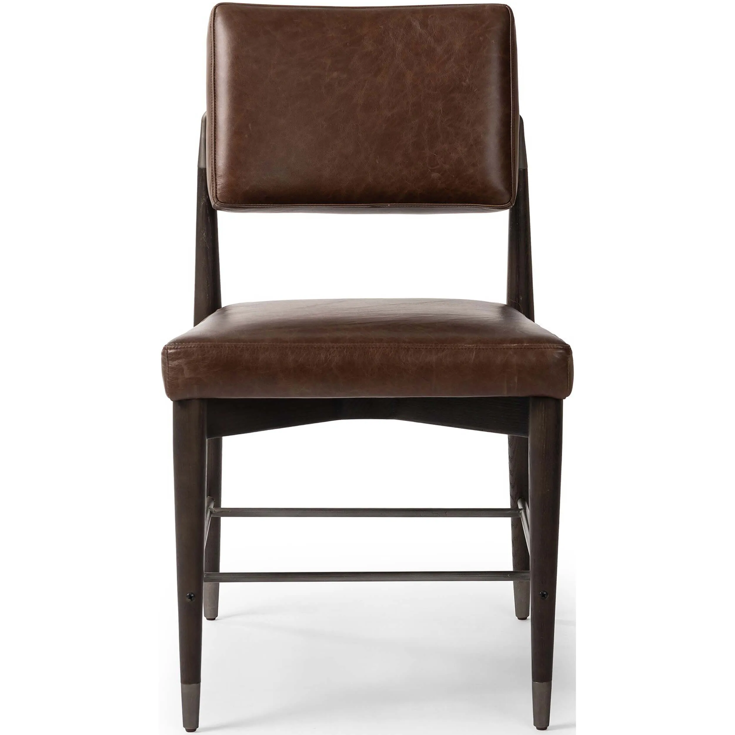 Anton Leather Dining Chair, Havana Brown, Set of 2