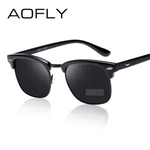 AOFLY Black Frame Men's Clubmaster Sunglasses