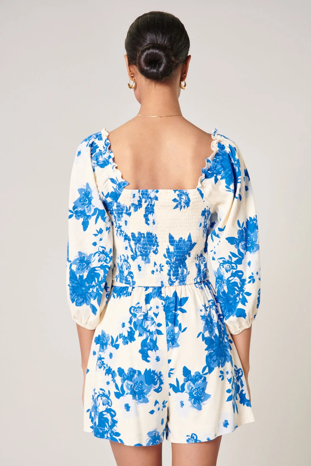 Azure Kona Floral Sweetheart Crossover Top