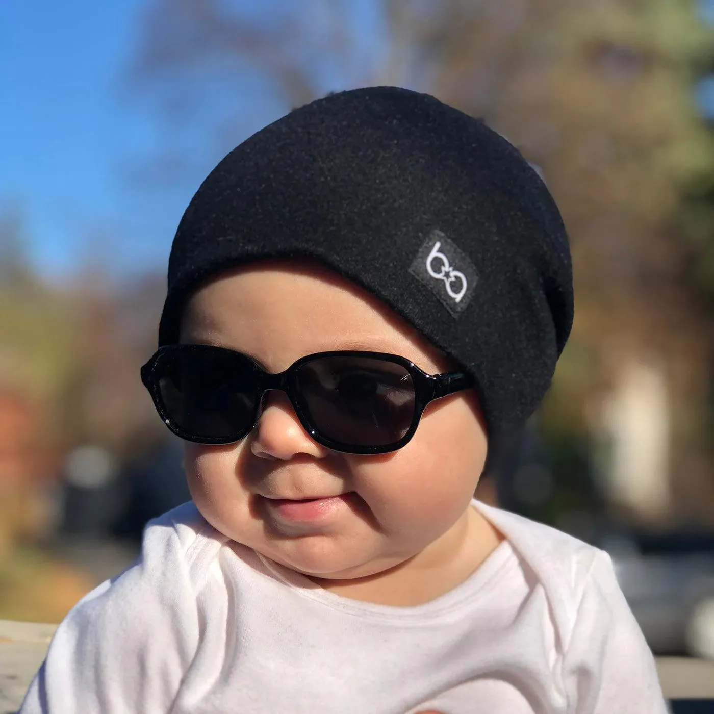 Babyfied Apparel - Sunglasses - Retro Squares - Glossy Black 2-24 months