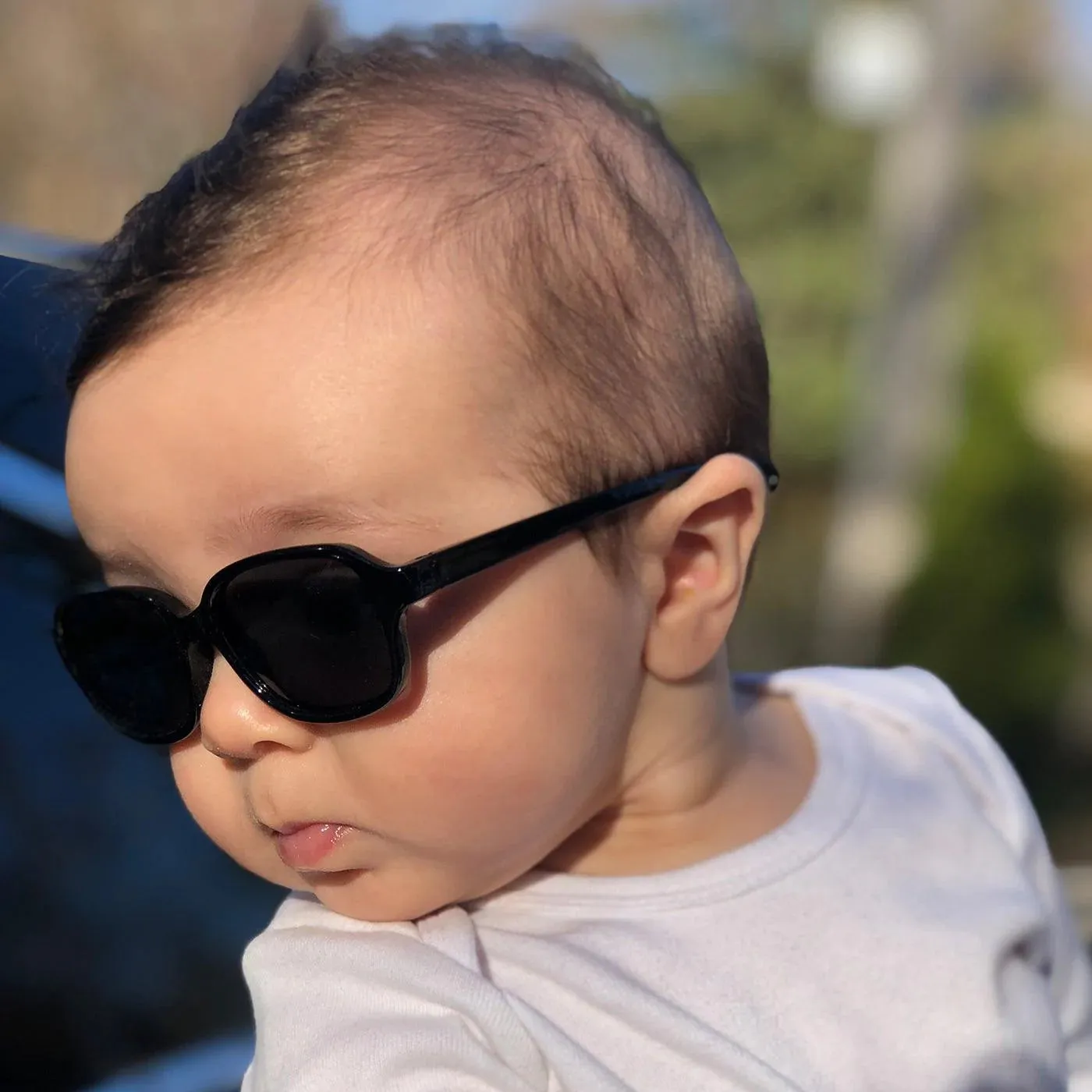 Babyfied Apparel - Sunglasses - Retro Squares - Glossy Black 2-24 months