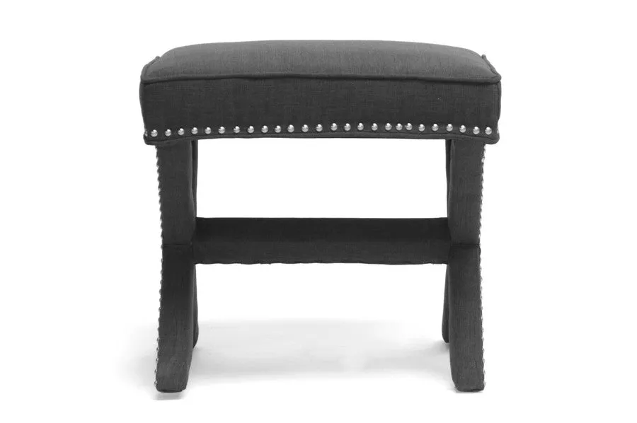 Baxton Studio Marnie Gray Linen Bench