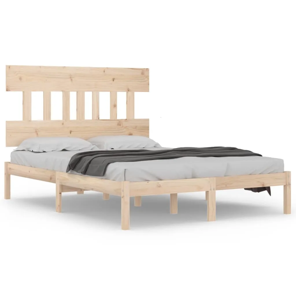 Bed Frame without Mattress 140x190 cm Solid Wood