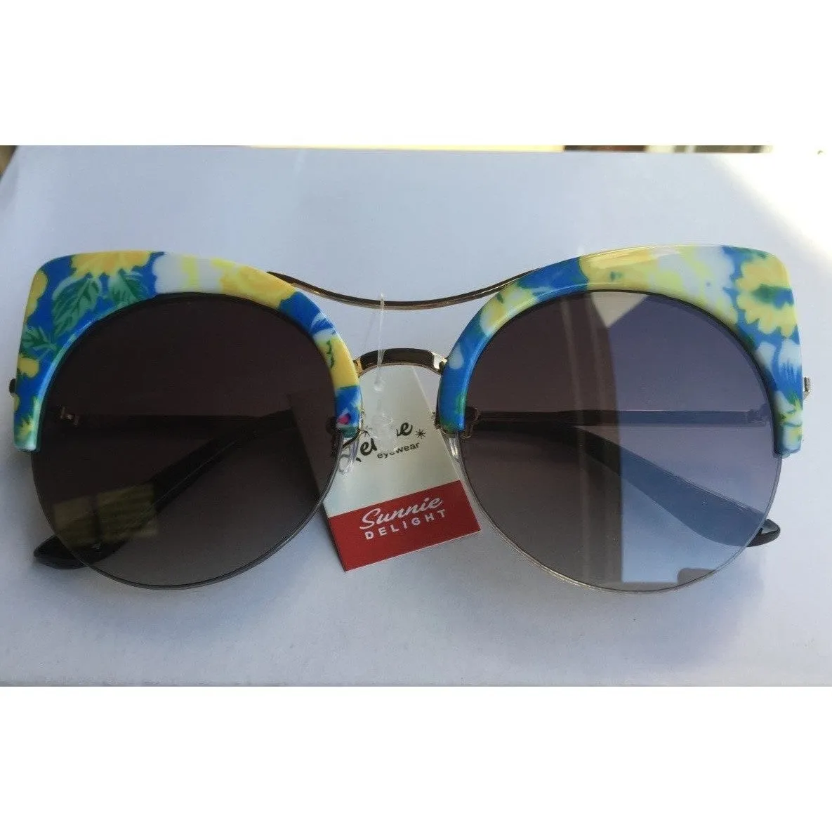 Blue Floral Vintage Sunglasses