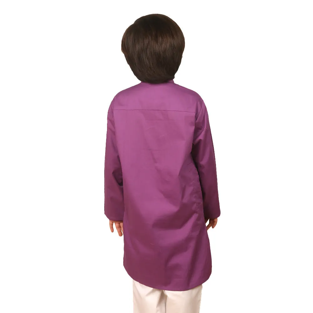 Boys Embroidered Kurta Decorative - Purple