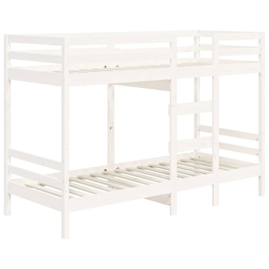 Bunk Bed White 75x190 cm 2FT6 Small Single Solid Wood Pine