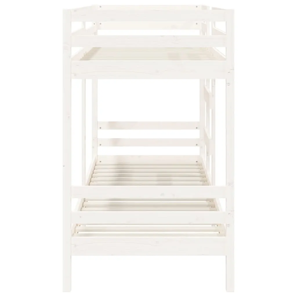 Bunk Bed White 75x190 cm 2FT6 Small Single Solid Wood Pine