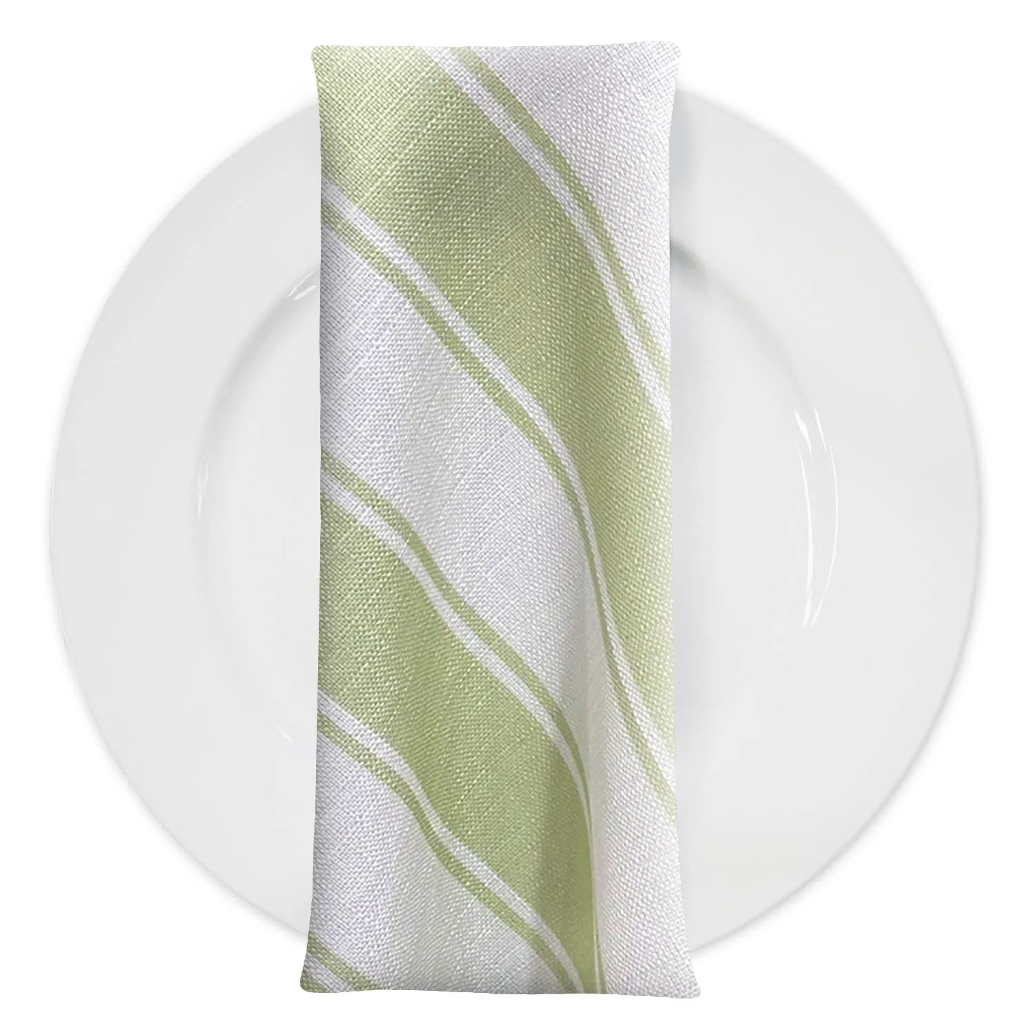 Cabana Stripe Table Napkin in Sage / White