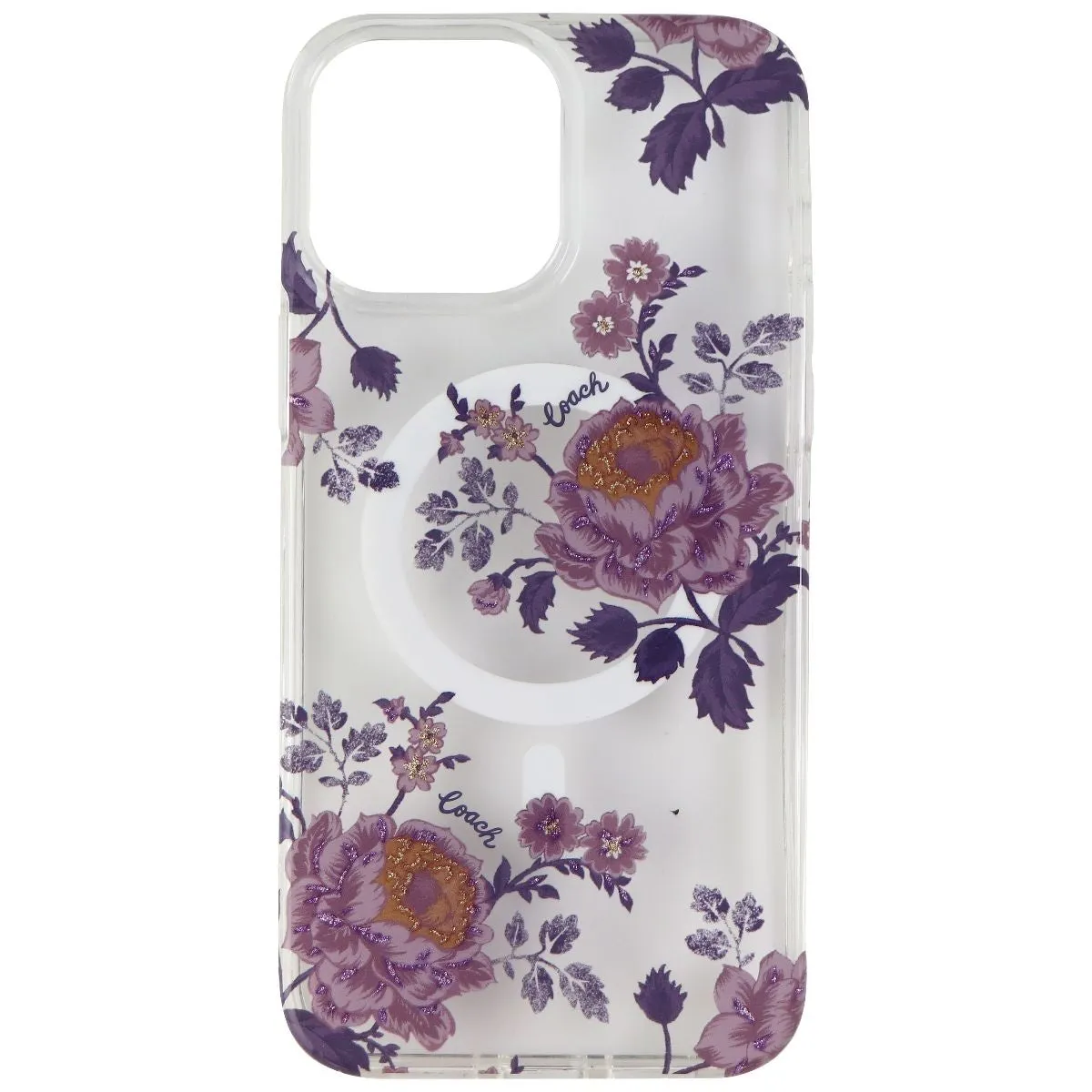 Coach Case for MagSafe for iPhone 13 Pro Max - Moody Floral Purple/Clear