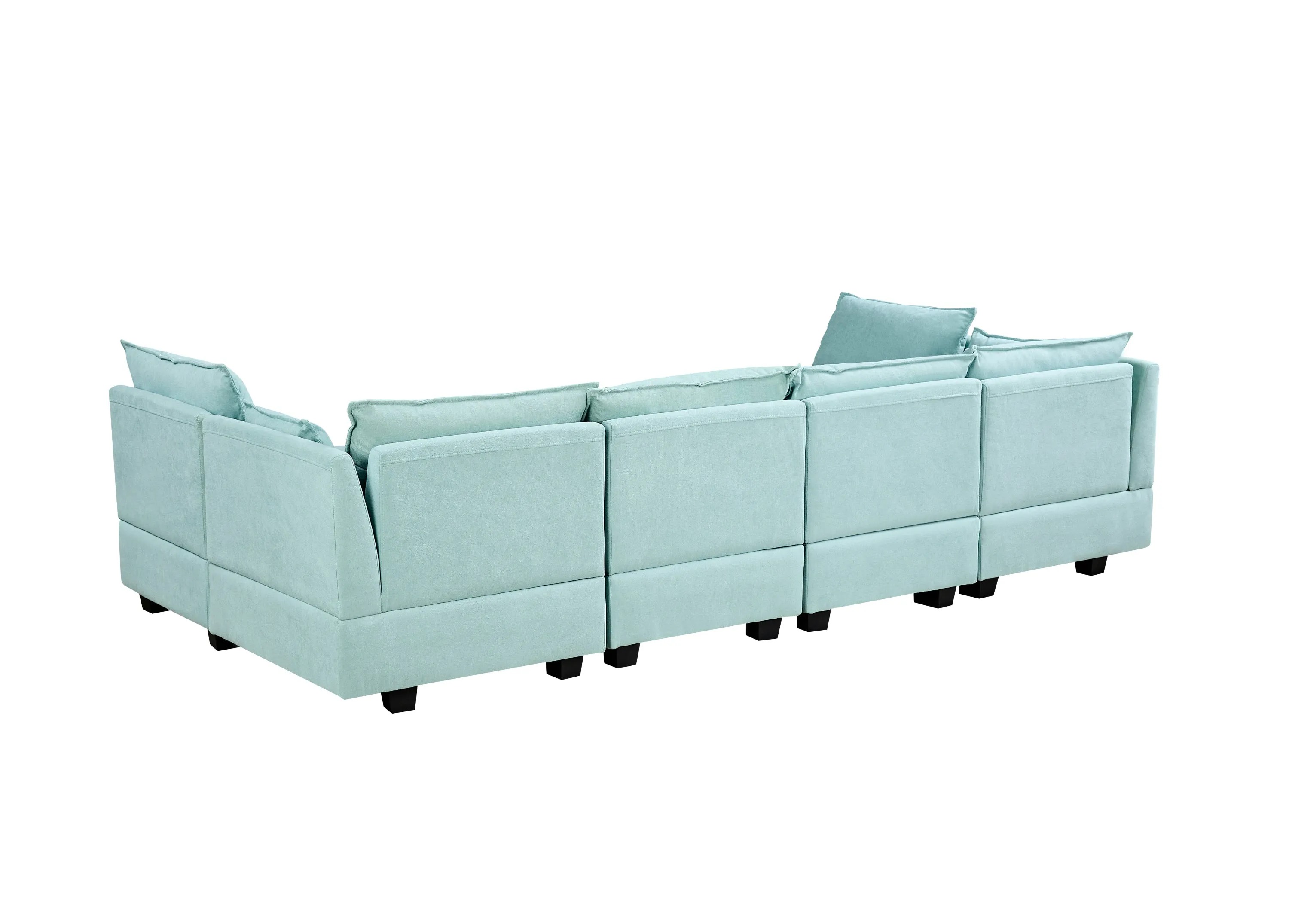 Contemporary U-Shaped Modular Sectional Sofa with Reversible Chaise, Convertible Bed, and Storage Seat for Living Room