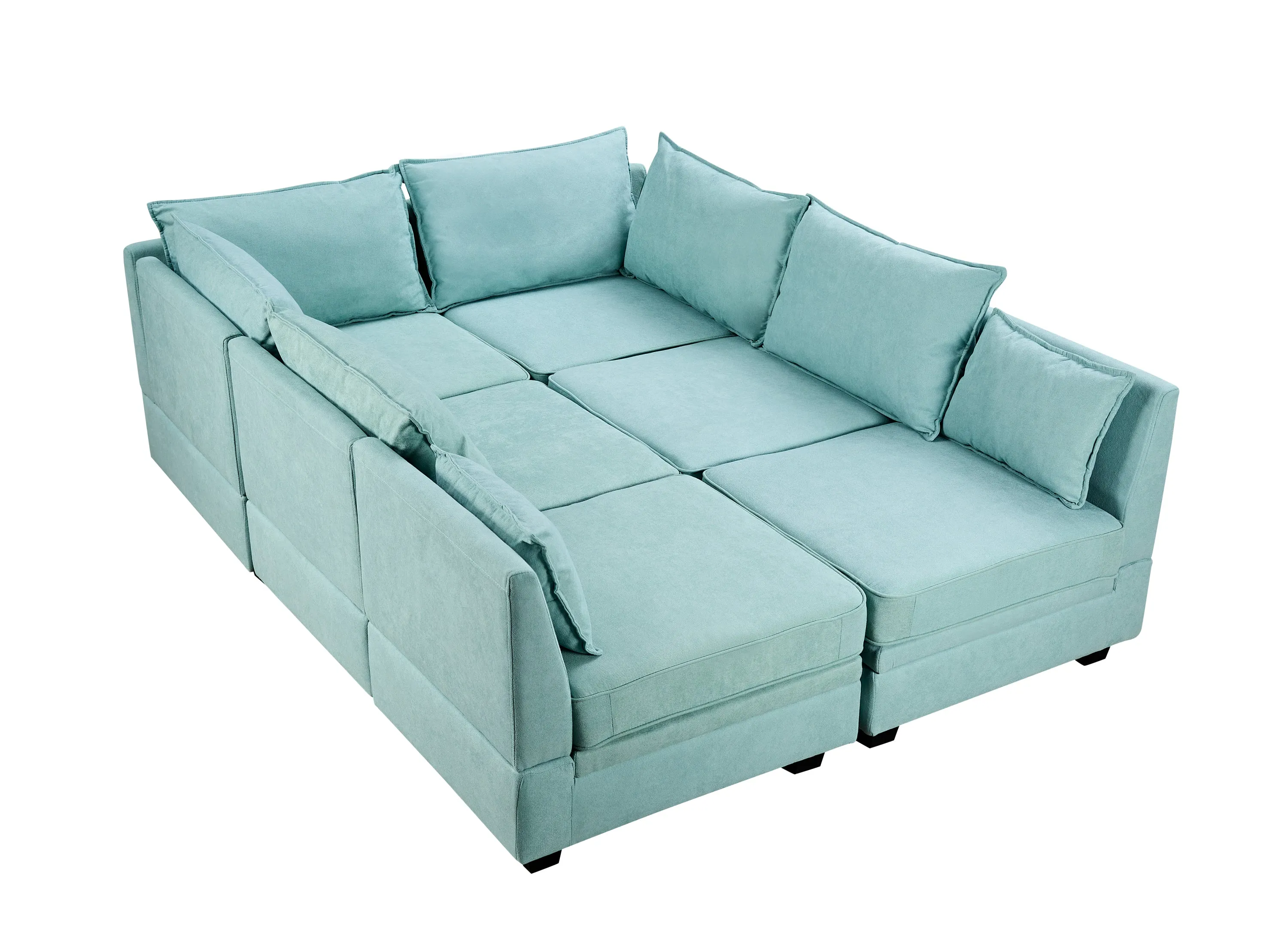 Contemporary U-Shaped Modular Sectional Sofa with Reversible Chaise, Convertible Bed, and Storage Seat for Living Room