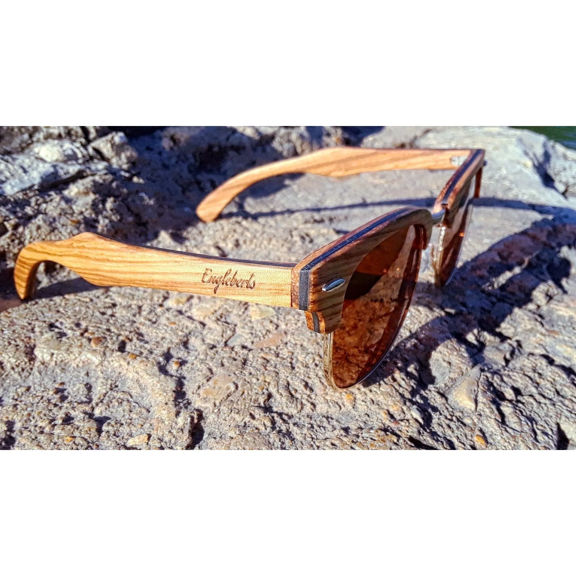 Ebony & Zebrawood Sunglasses with Bamboo Case