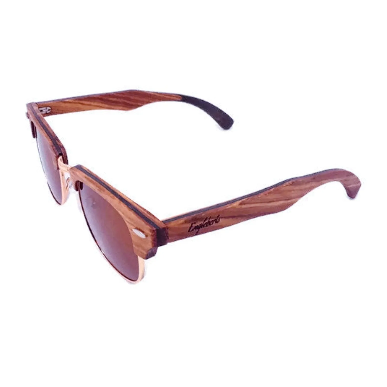 Ebony & Zebrawood Sunglasses with Bamboo Case