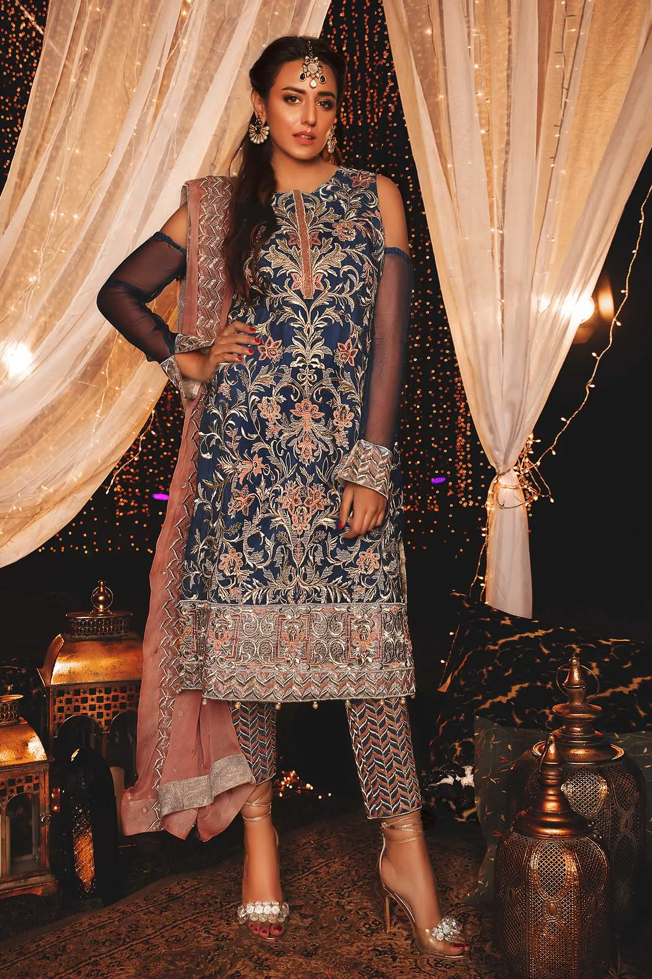 EmbRoyal Dewan-e-Khas Luxury Chiffon Wedding Collection – 05-Aristocratic Azure