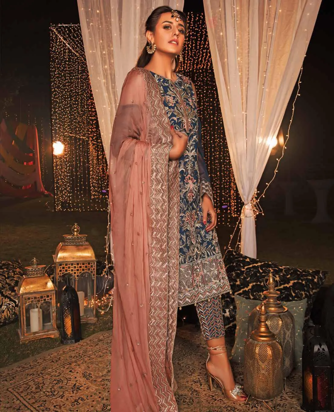 EmbRoyal Dewan-e-Khas Luxury Chiffon Wedding Collection – 05-Aristocratic Azure