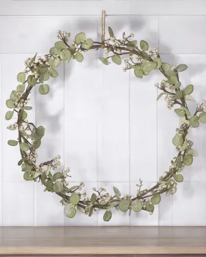 Faux Foliage - Eucalyptus And Mistletoe Wreath