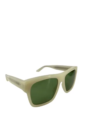 Givenchy Square White Sunglasses With Green Lenses