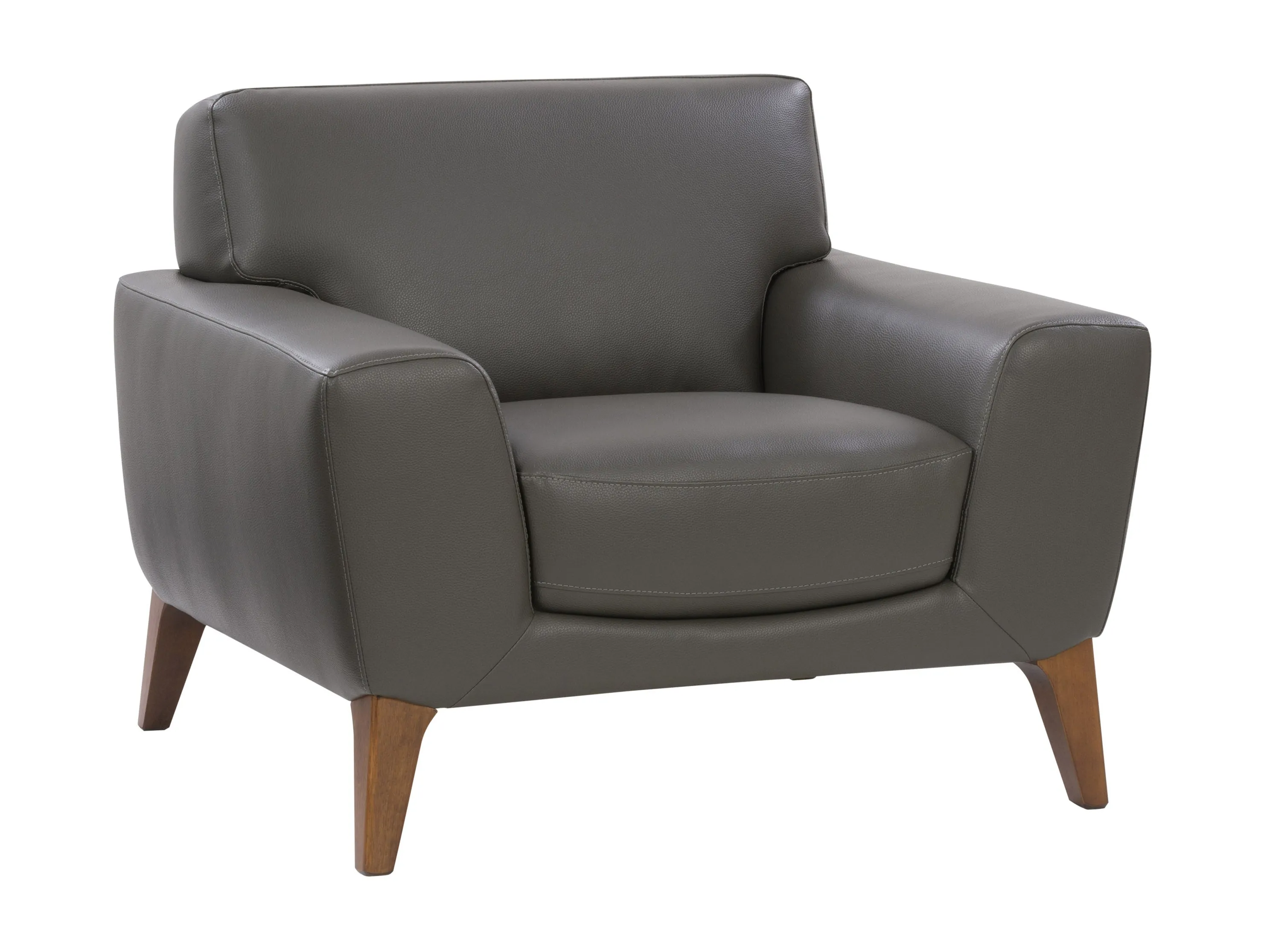 Grey Faux Leather Arm Chair