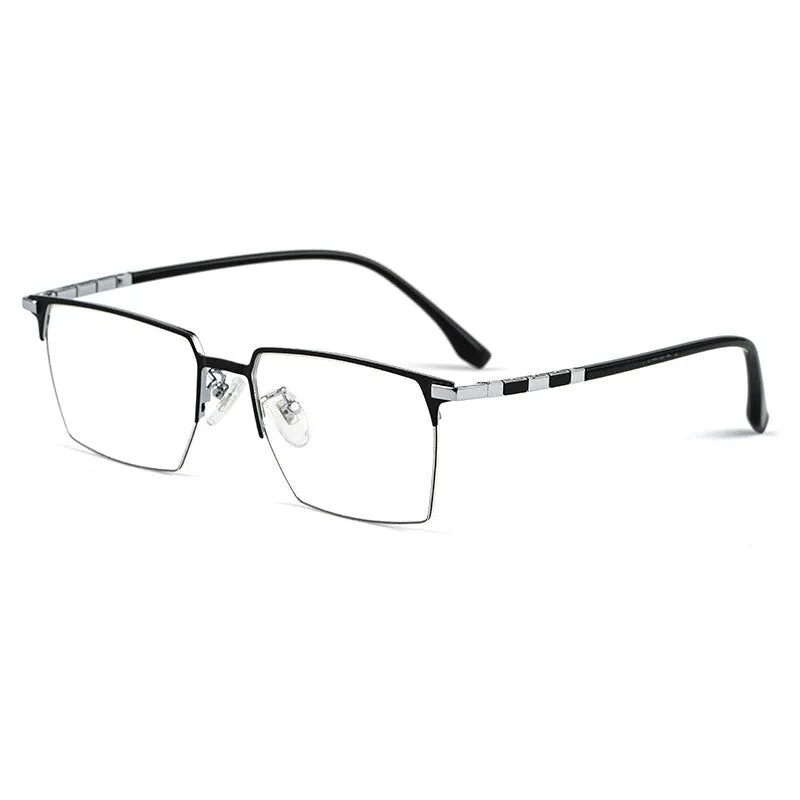 Hotochki Men's Full Rim Square Tr 90 Titanium Frame Eyeglasses T8632t