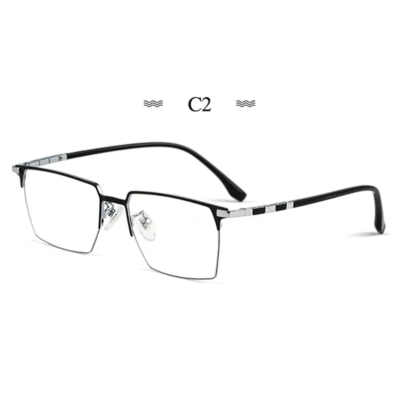 Hotochki Men's Full Rim Square Tr 90 Titanium Frame Eyeglasses T8632t