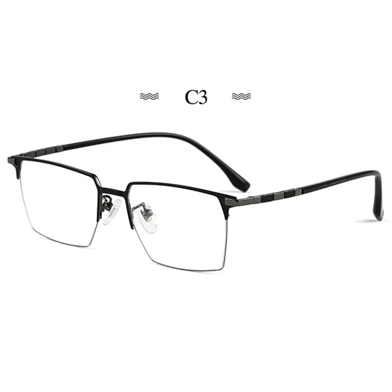 Hotochki Men's Full Rim Square Tr 90 Titanium Frame Eyeglasses T8632t