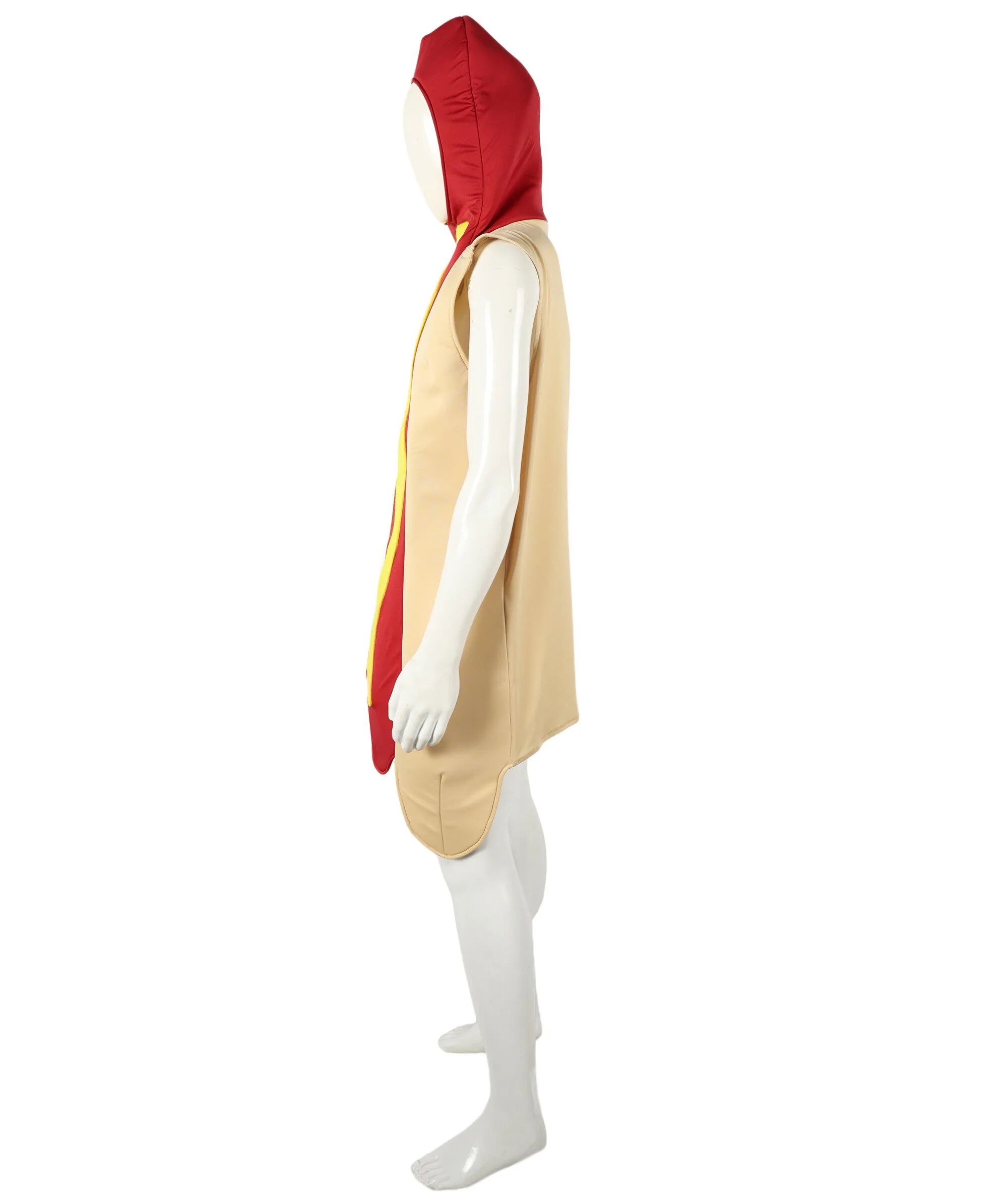 HPO Adult Hooded Lightweight Yellow and Red Hot Dog Costume I Perfect for Halloween I Flame-retardant Synthetic Fabric