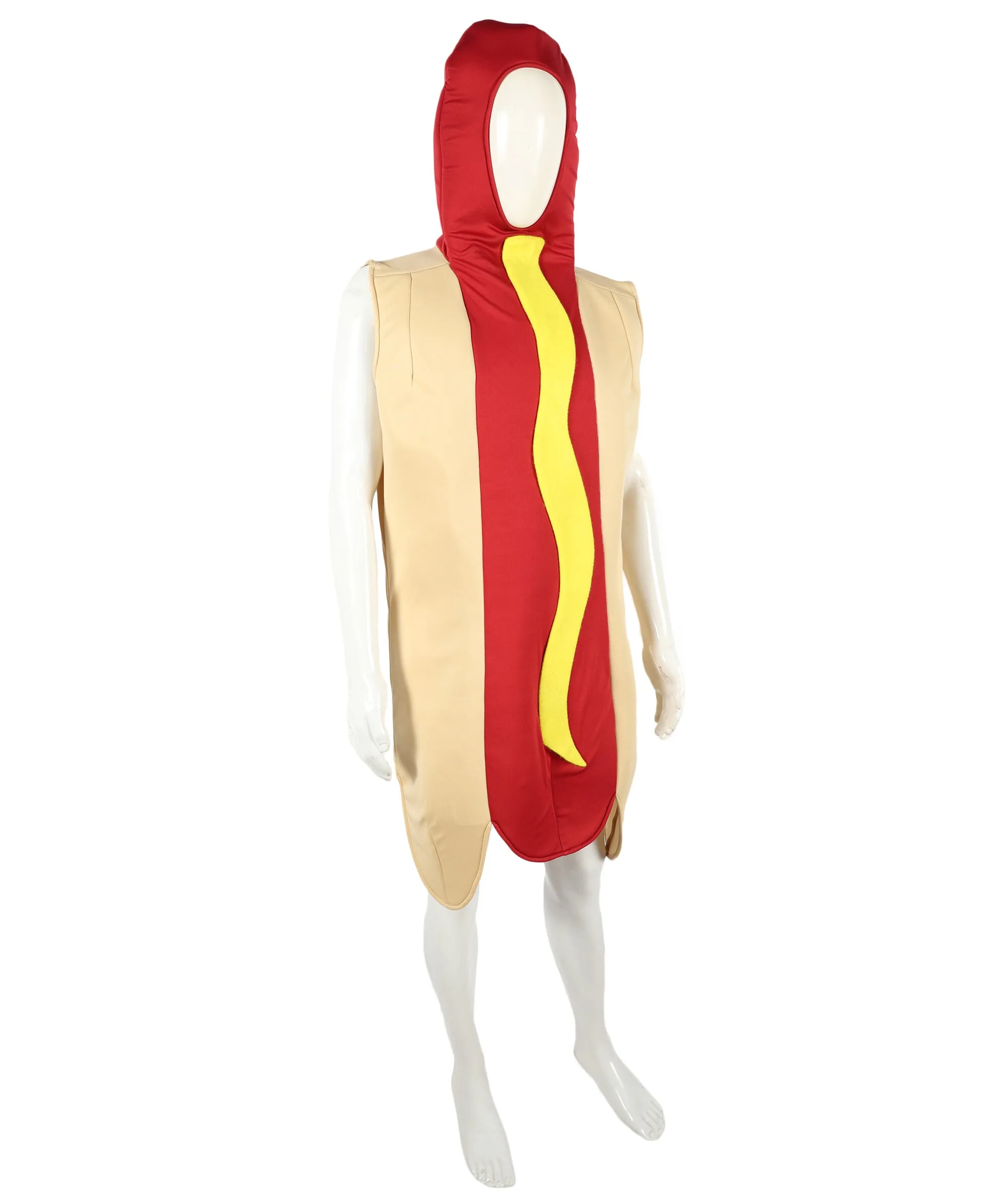 HPO Adult Hooded Lightweight Yellow and Red Hot Dog Costume I Perfect for Halloween I Flame-retardant Synthetic Fabric