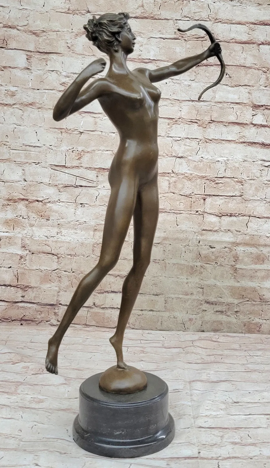 Jean Patoue`s Diana Nemorensis Bronze Sculpture Classic Nude Artwork