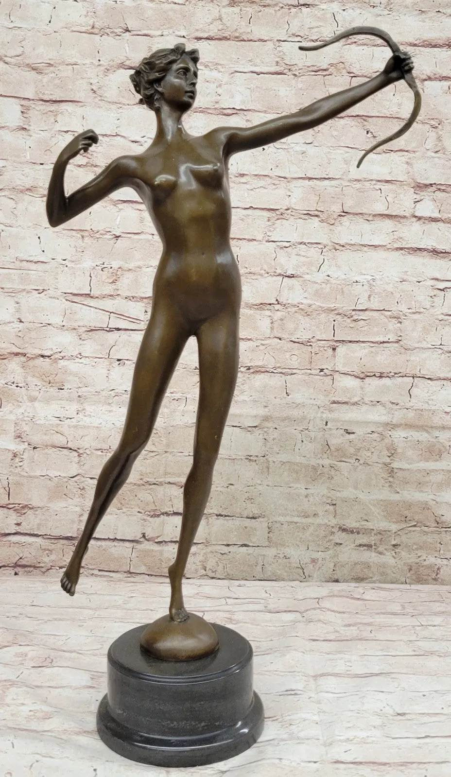 Jean Patoue`s Diana Nemorensis Bronze Sculpture Classic Nude Artwork