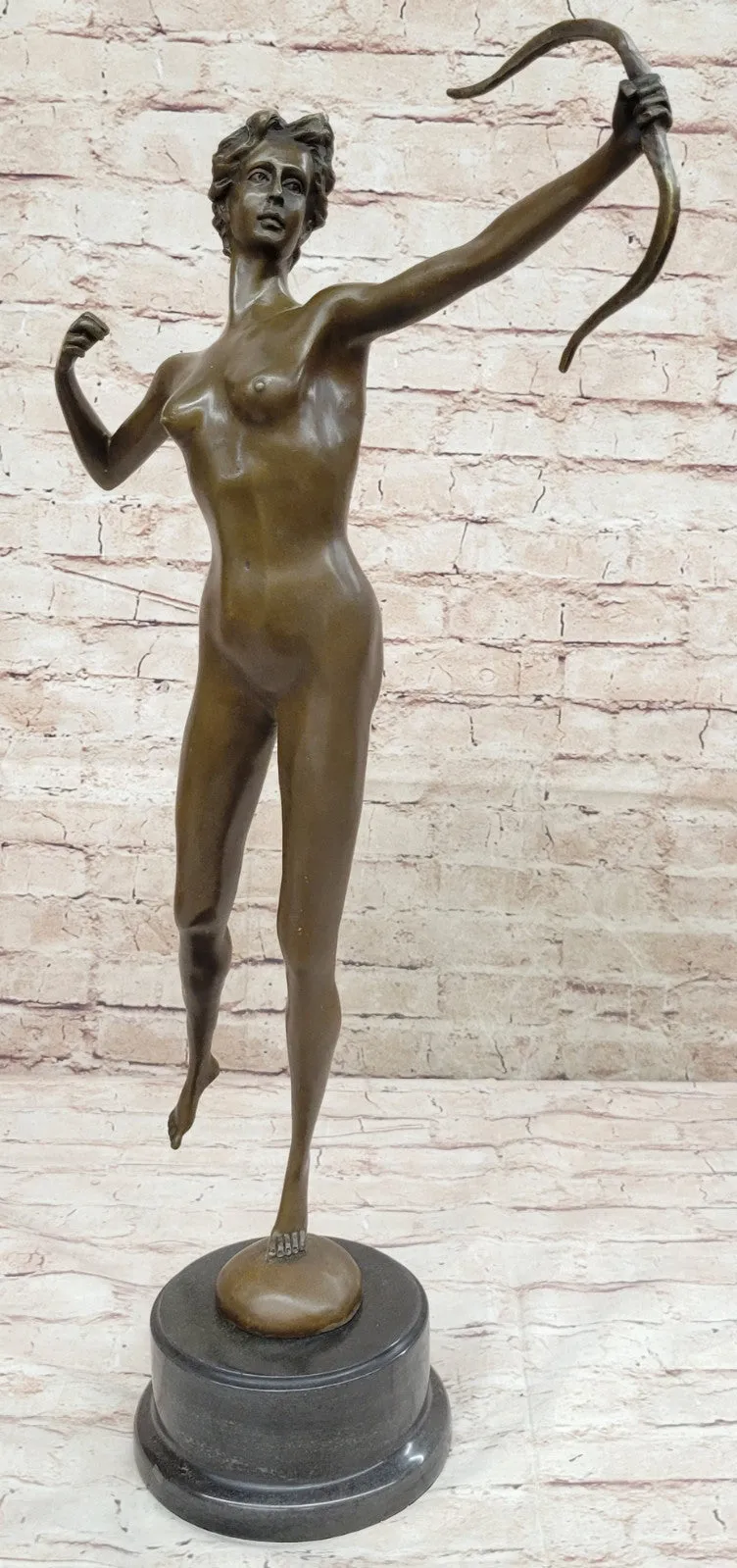 Jean Patoue`s Diana Nemorensis Bronze Sculpture Classic Nude Artwork