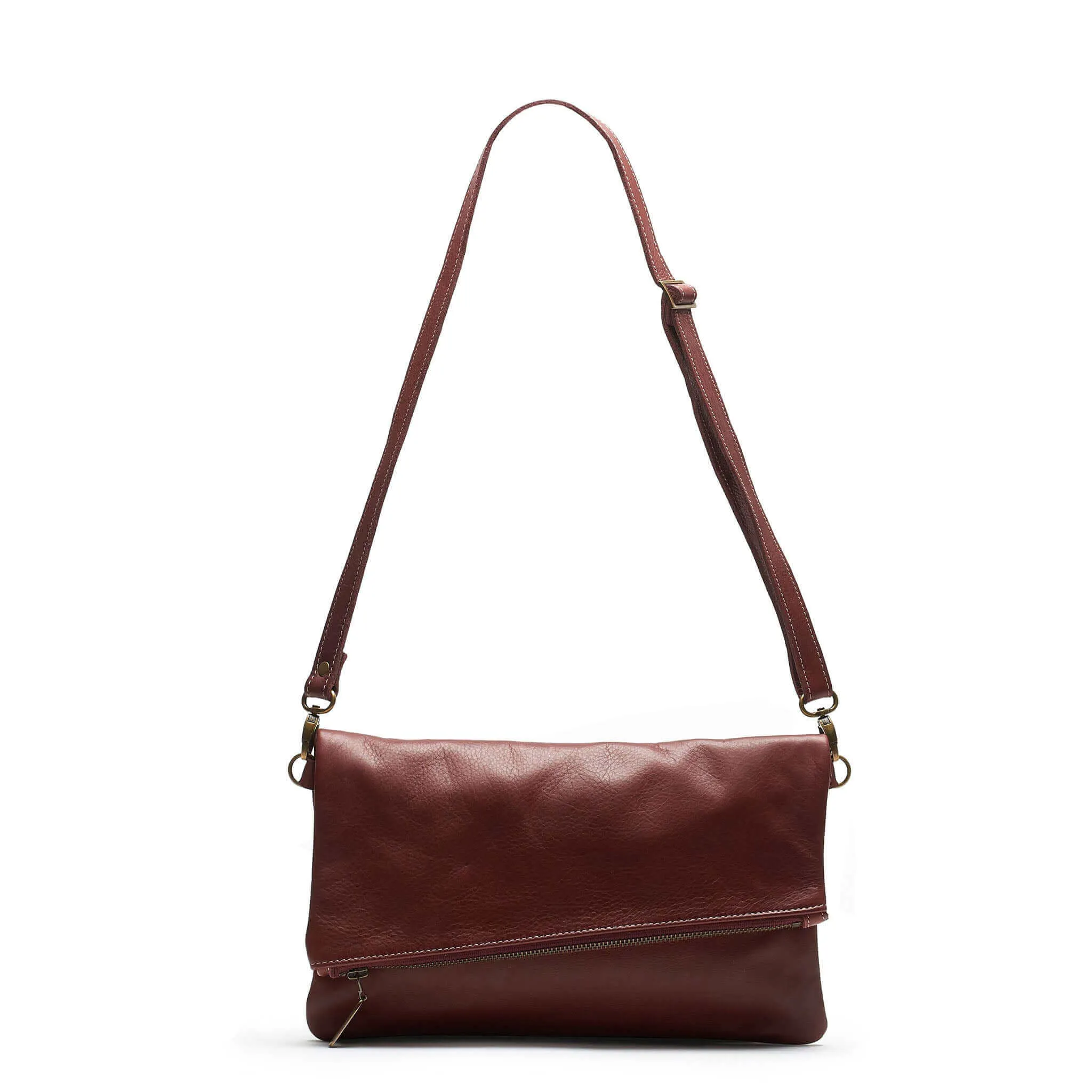 Jenne Foldover Crossbody - Merlot