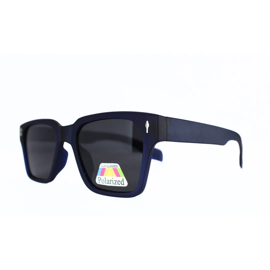 Jubleelens Rectangle Matt Blue Sunglasses - Black PolarizedA Bold and Stylish Pair with Superior Sun Protection