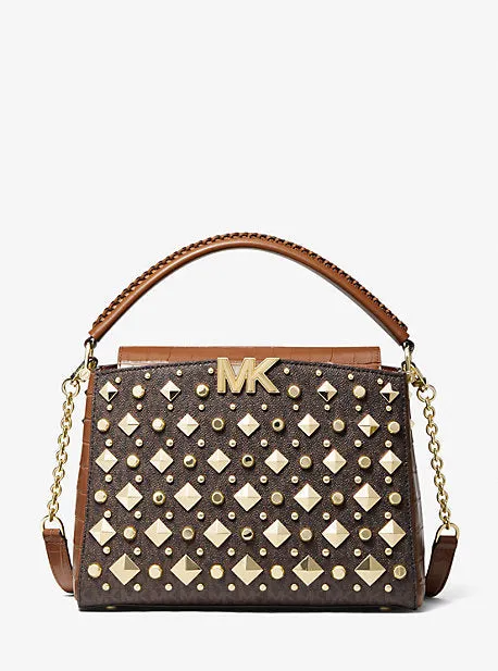 Karlie Medium Studded Logo Satchel