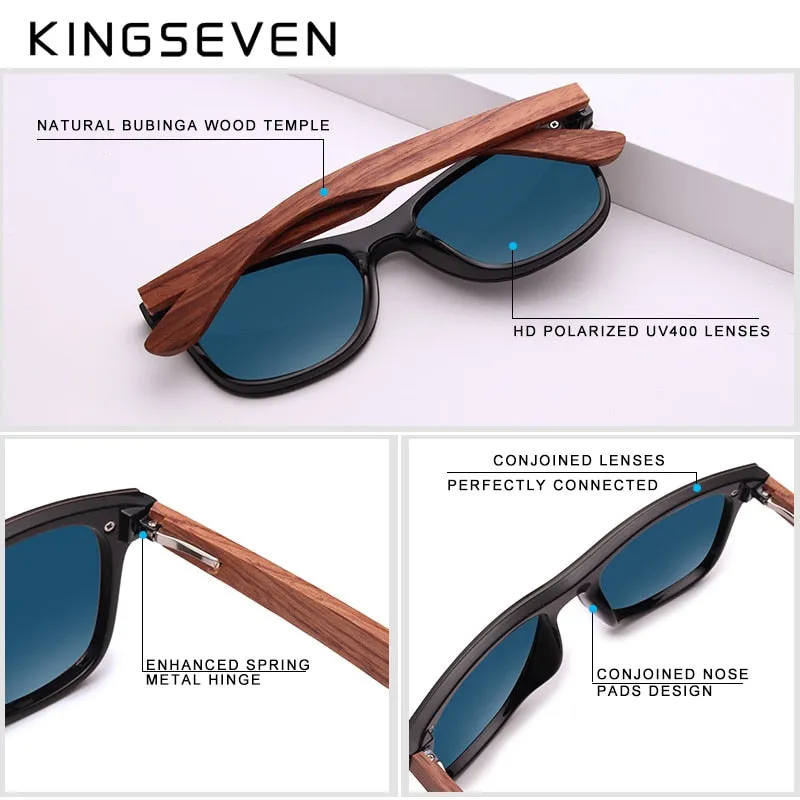 Kingseven Bubinga Wooden Men's Sunglasses Women Polarized Rimless Nb-5504