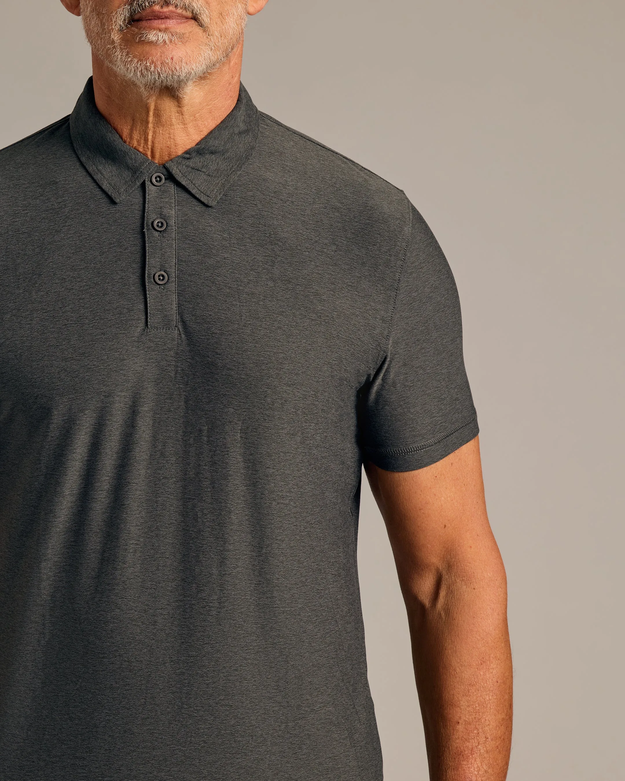 Light and Charcoal Heather Gray Active Polo 2-Pack