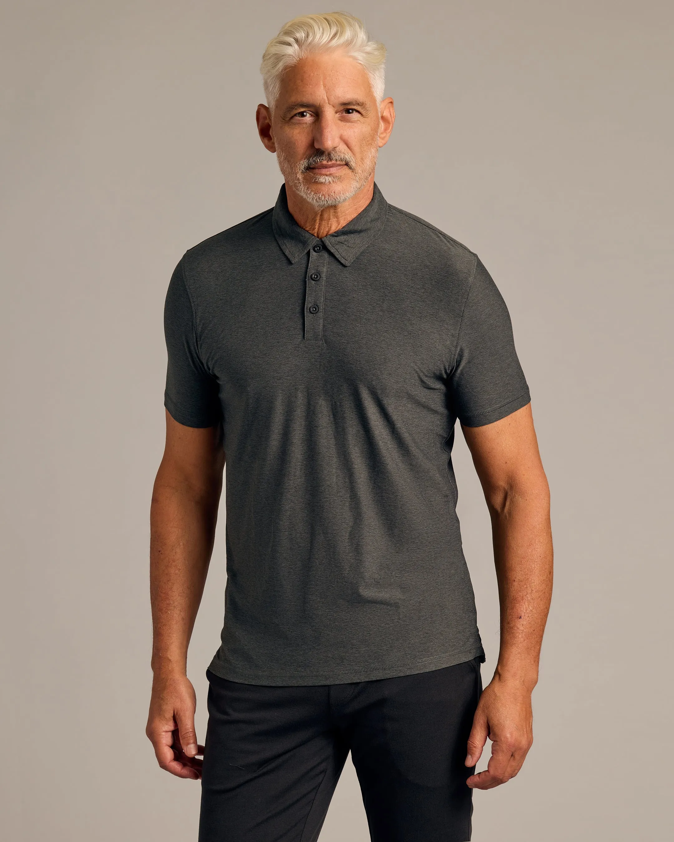 Light and Charcoal Heather Gray Active Polo 2-Pack