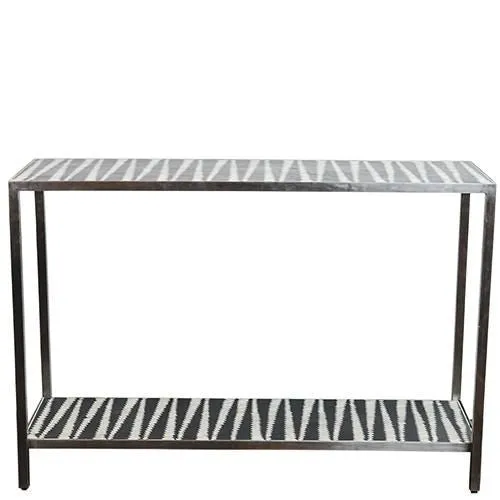 MAAYA Bone Inlay Solidwood Console Hall table Geometric pattern