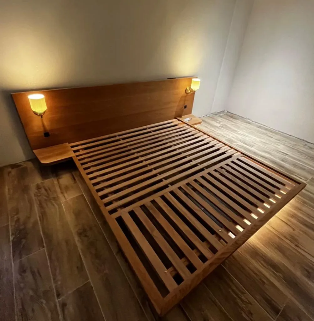 Melissa Floating Wooden Bed Frame