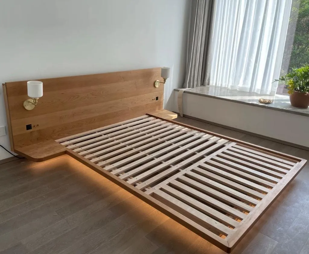 Melissa Floating Wooden Bed Frame