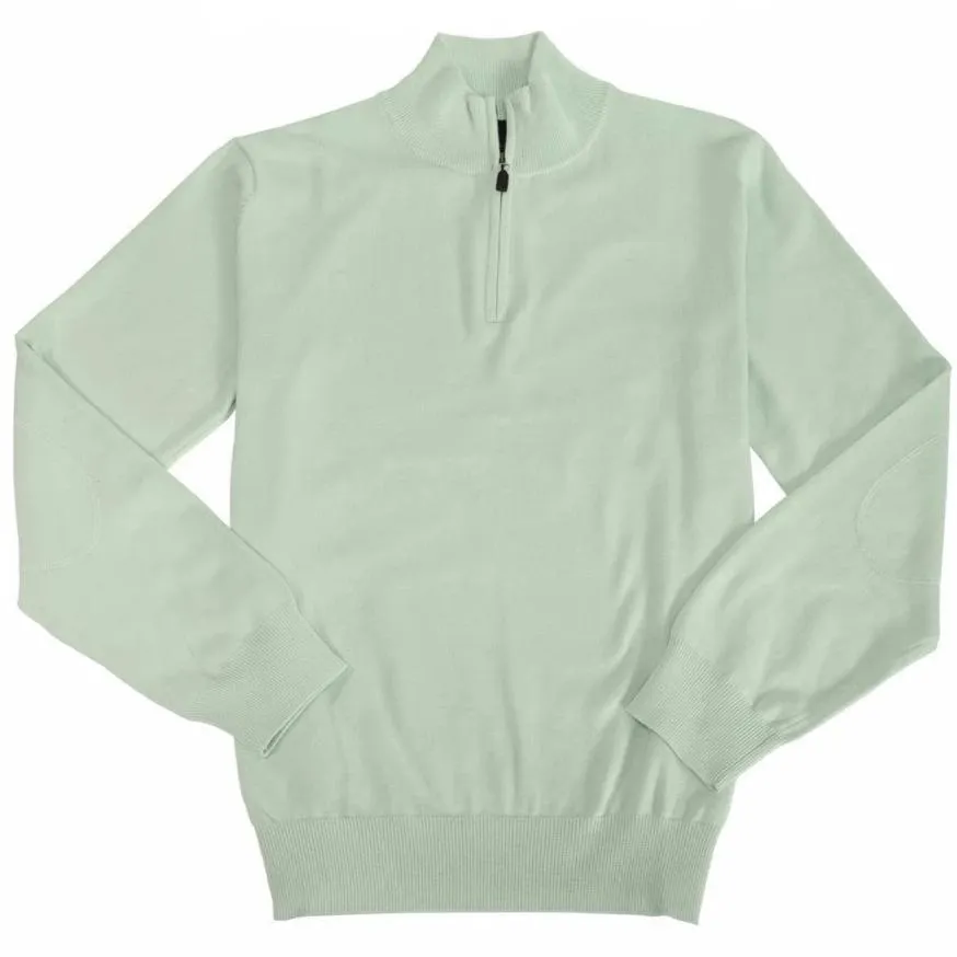 Mens Light Weight Quarter Zip Sweaters in Cotton Silk Nylon Available in 11-Color