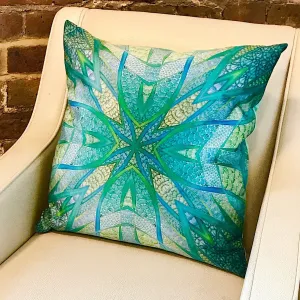 Mint Green Velvet Cushion - Luxury Green Velvet Fabric - Mint Teal Apple pillow