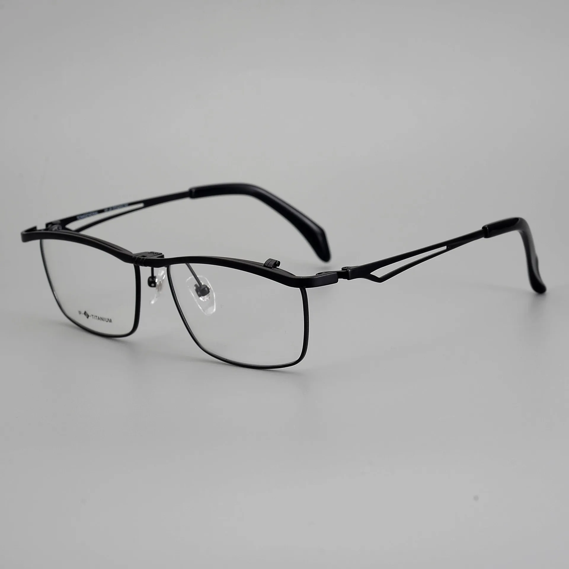 Muzz Men's Full Rim Square Titanium Flip Up Frame Eyeglasses T18043