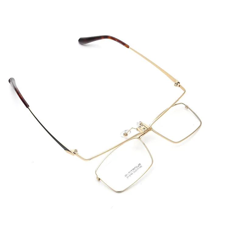 Muzz Men's Full Rim Square Titanium Flip Up Frame Eyeglasses T18043