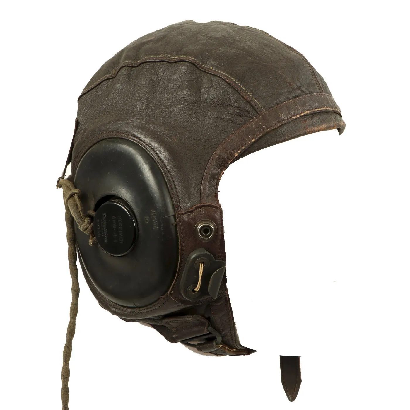 Original U.S. WWII Named Army Air Force Aviator Flight Helmet Set - Bausch and Lomb AN6531 Sunglass, A-14 Oxygen Mask, A-11 Flying Helmet