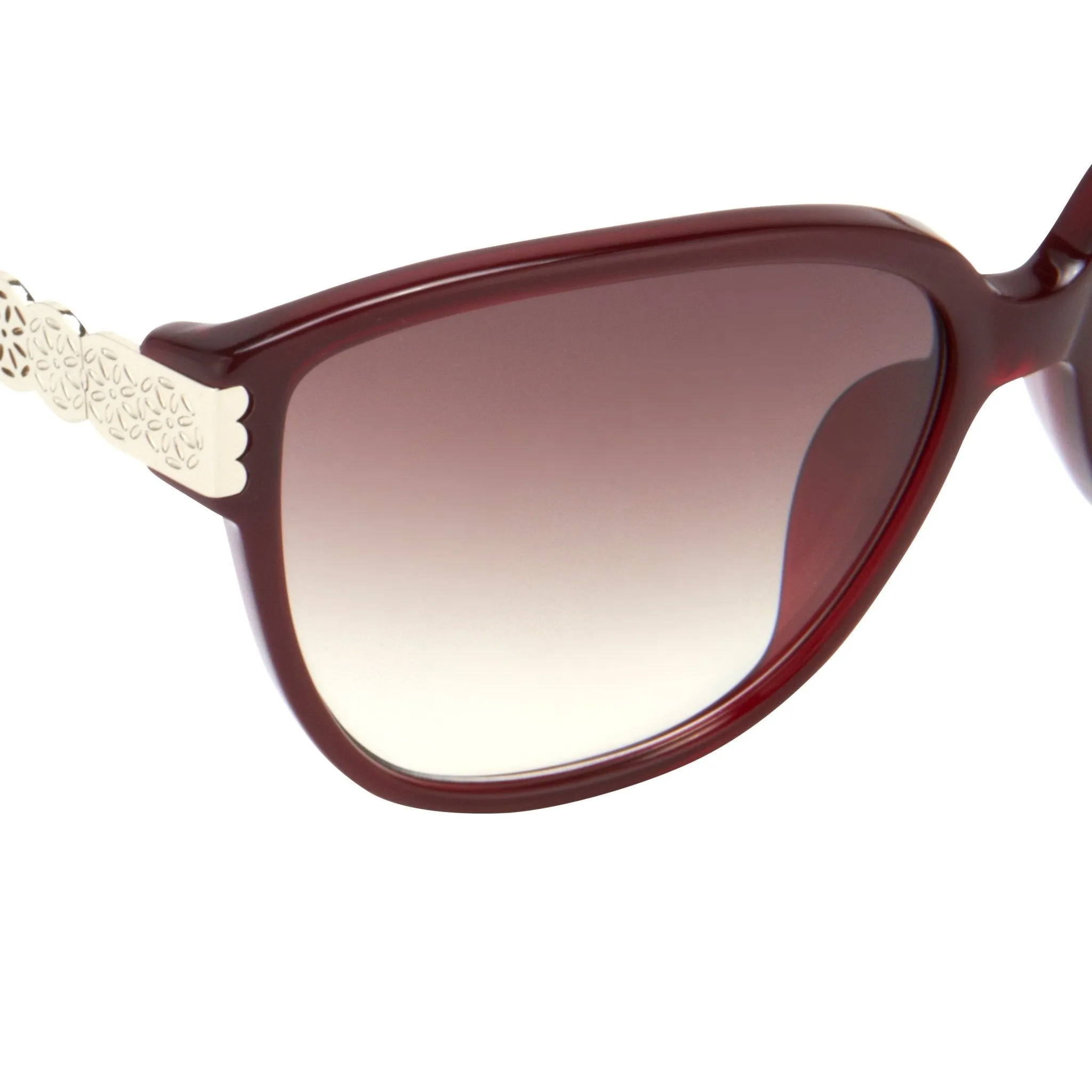 Oscar De La Renta Sunglasses Oval Deep Red and Brown