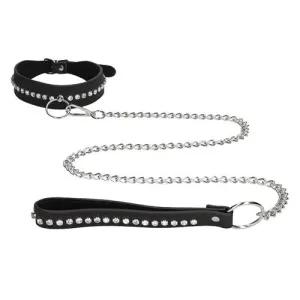 Ouch! Diamond Studded Collar With Leash