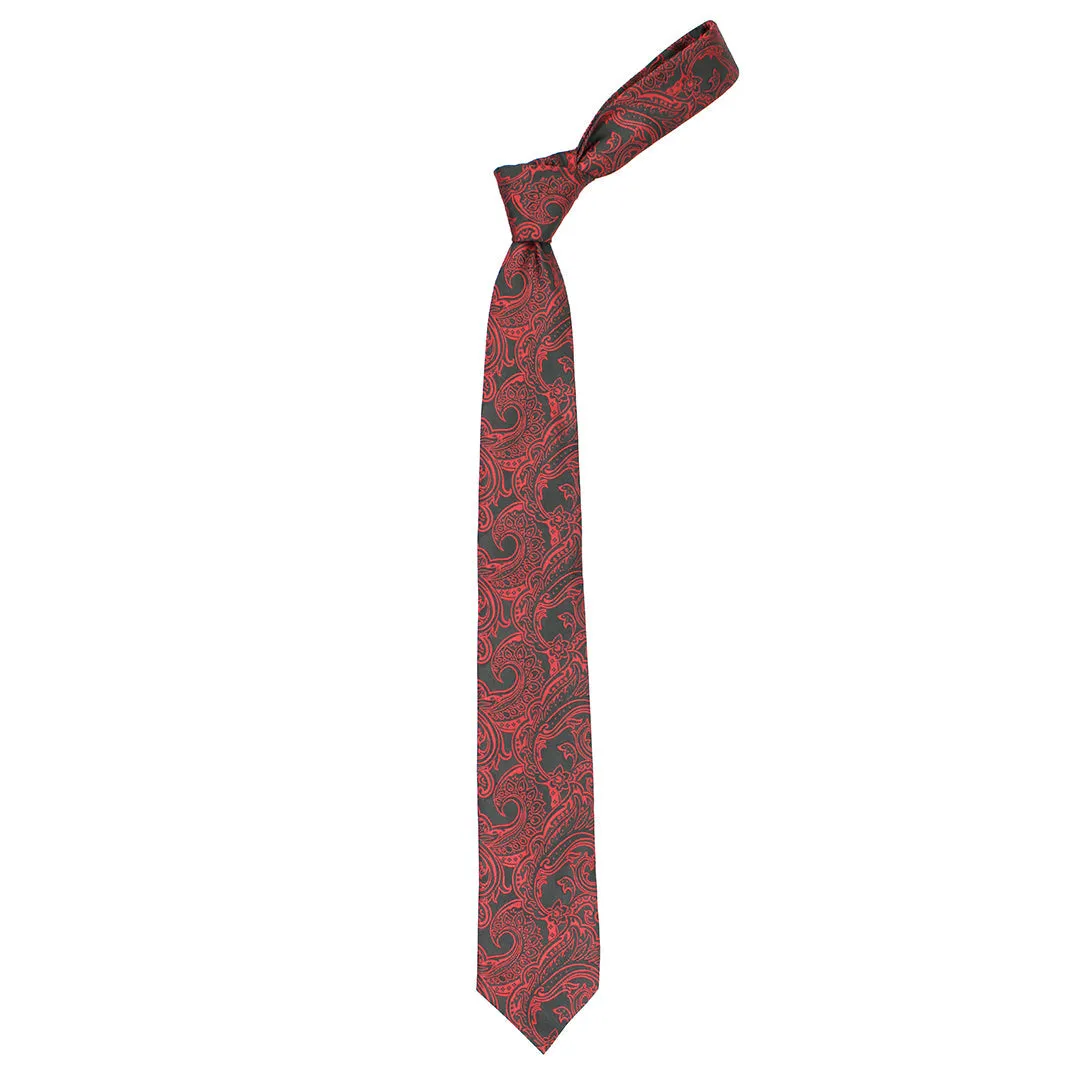 Peluche Beguiling Red Neck Tie & Pocket Square Set for Men